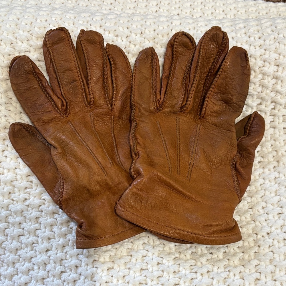 Classic Brown deerskin Leather Women's Gloves
